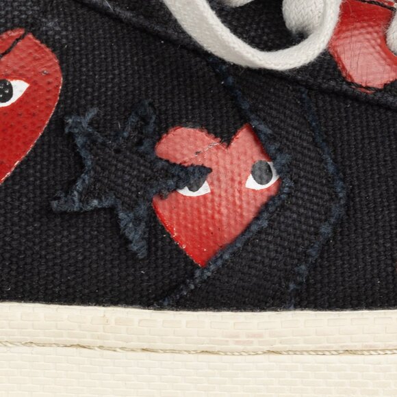 Converse X Play Comme Des Garcons CDG Pro Low Black/Red Hearts 8.5 - Picture 12 of 12